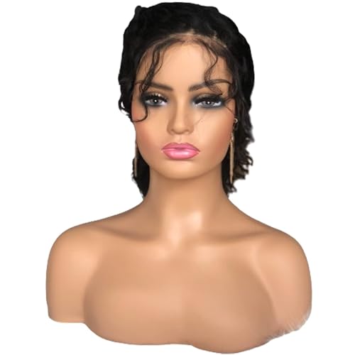 Voloria Realistic Female Mannequin Head with Shoulder Manikin PVC Head Bust Wig Head Stand for Wigs Display Making,Styling,Sunglasses,Necklace Earrings, Light Brown Color - Light Brown Color
