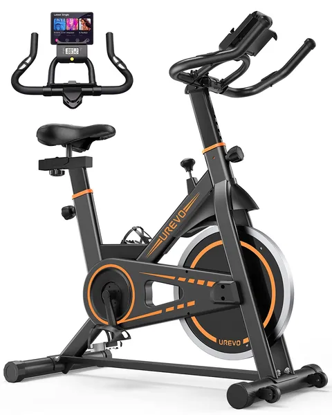 Exercise Bike, UREVO 10kg Flywheel Indoor Exercise Bikes for Home Use with 260LBS Weight Capacity, Indoor Cycling Stationary Bike Fitness for Home Training with Comfortable Seat