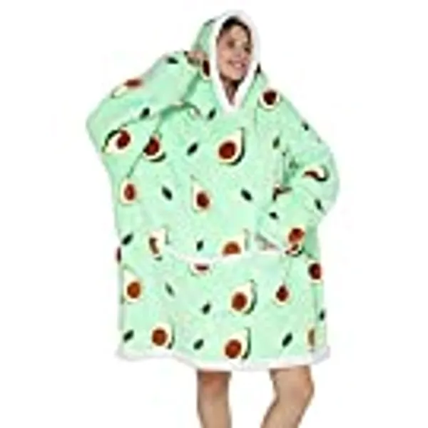 JOREAY Oversized Blanket Hoodie - Sherpa Fleece Wearable Blanket for Unisex Adult Women Men, Fluffy Giant Comfortable Hooded Sweatshirt