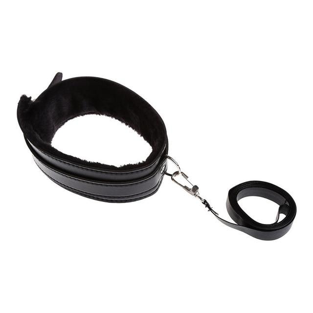 Fur Lined Leash - Black Leash