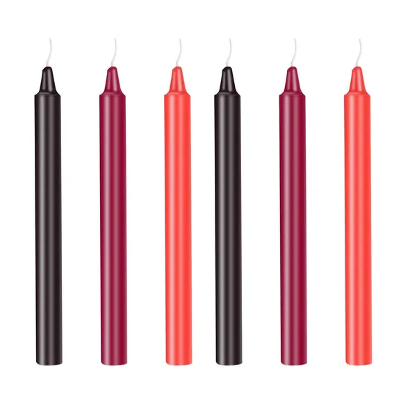 KisSealed 6 Pieces Low Temperature Candles Romantic Candles Wax Low Heat Dripping Candles Valentine's Day Candles Long Thin Candles Love Candles for Couples,Wedding & Home Decoration (Red, Black, Purple)