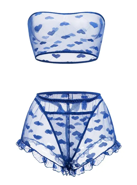 Women's Lingerie Set Stretchy Lace Bandeau Bra Underwear Set Size S-XXL