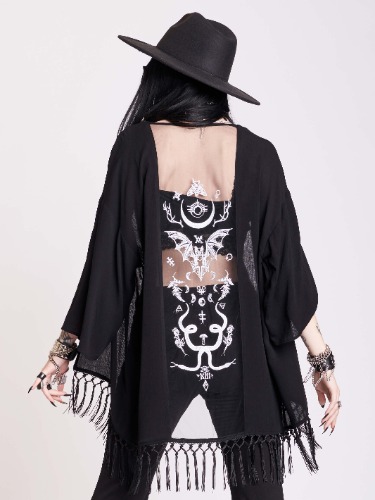 Embroidered Bat Kimono | MD/LG