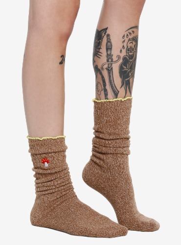 Mushroom Slouchy Cozy Socks