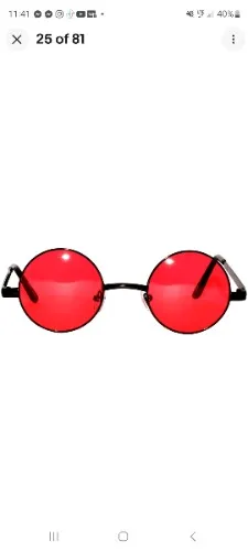 Round red glasses for mothman