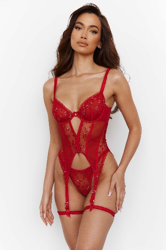 Gia Intimates Basque (Set) - Maroon | M