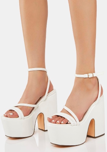 White Jicole Platform Heels | US 6
