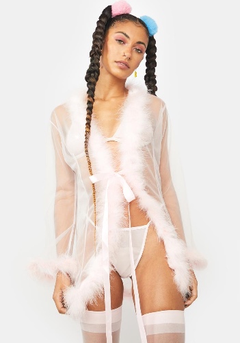 Blushing Dream Land Feather Robe | ONE SIZE