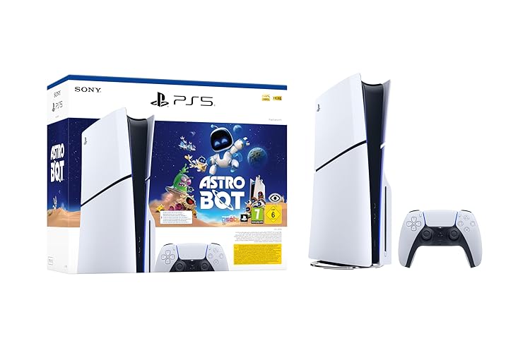 Playstation Sony, Pack Console PS5 Slim standard, avec 1 Manette Sans Fil DualSense + jeu Astro Bot (code de téléchargement) - Édition limitée