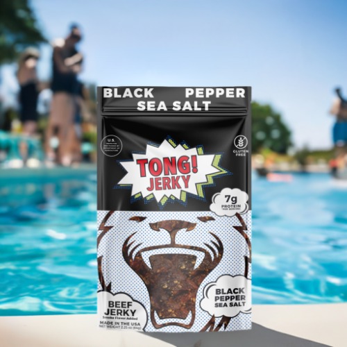 1 lb Jerky - Black Pepper Sea Salt Beef Jerky - 14g of protein per bag