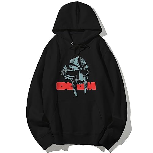 MF Hoodie Hip-Hop Doom Sweatshirt Hoodie Pullover for Men Women - X-Large - Black