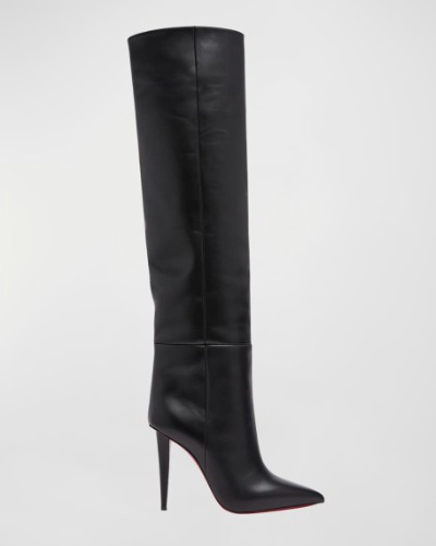 Astrilarge Botta Red Sole Two-Tone Leather Knee-High Boots 