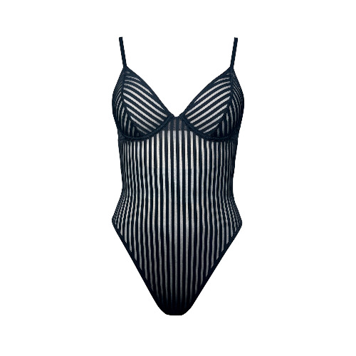Vertigo Wired Bodysuit Black - XL / Black