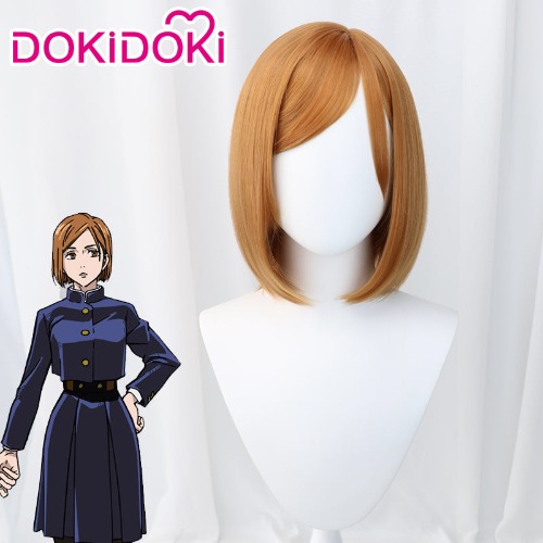 【Ready For Ship】Dokidoki  Anime Jujutsu Kaisen Cosplay Nobara Kugisa Wig  Short Brown Halloween | Nobara Kugisa