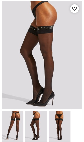 Studded Plain Top Hold Ups | Ann Summers