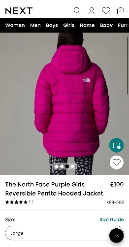 Pink north face coat 