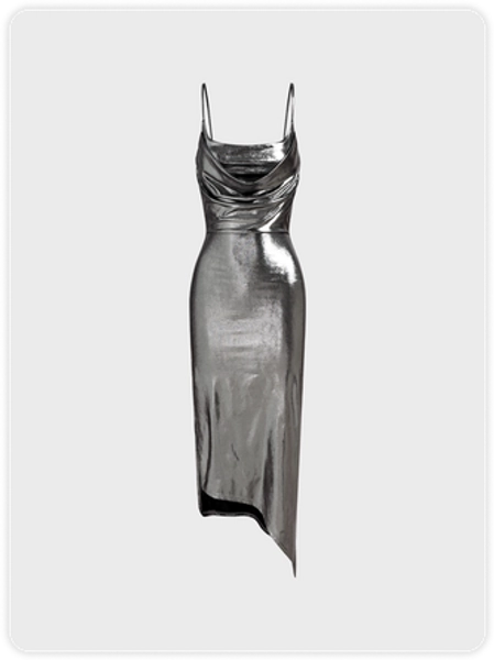 Spaghetti Plain Y2K Tight Dress With No