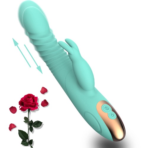 G-spot Rabbit Vibrator Clitoral Stimulator Realistic Dildo Vaginal Massager with 8 Vibration Modes, Rechargeable Adult Sex Toys for Women (Blue rabbit)