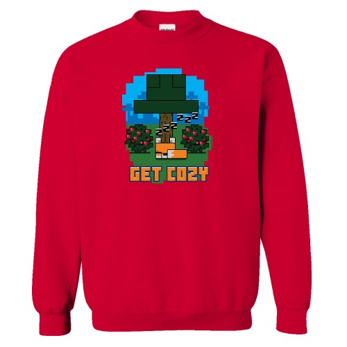 Minecraft Get Cozy Crewneck Sweatshirt | Red / L