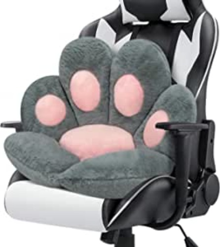 MOONBEEKI Cat Paw Cushion Chair Comfy Kawaii Chair Plush Seat Cushions Shape Lazy Pillow for Gamer Chair 28"x 24" Cozy Floor Cute Seat Kawaii for Girl Worker Gift, Dining Room Bedroom Decorate Grey - Grey 1 Count (Pack of 1)