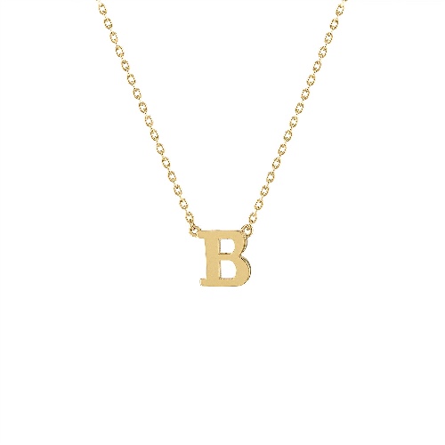 14K Initial Necklace | Yellow Gold / K