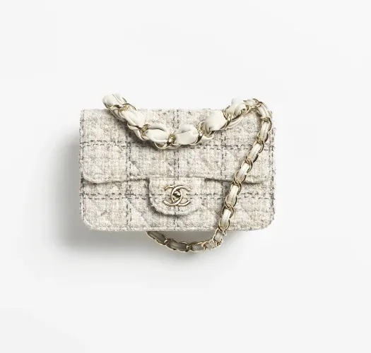 Chanel Mini flap bag Wool tweed & Champange Gold-tone Silver CHANEL Fall-Winter 2025/26
