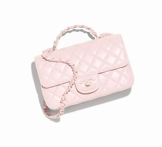 Chanel Mini Flap Bag with Top Handle - Light Pink