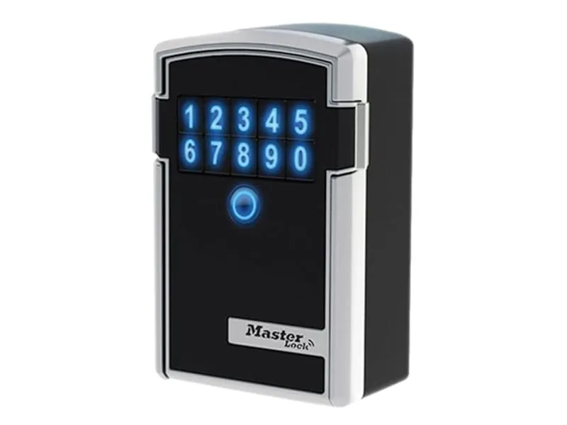 Master Lock Smart Connected Schlüsseltresor, Verschlüsselung nach Militärstandard, Aussen, Wandhalterung, Bluetooth oder Zahlencode, 12.7 x 8.3 x 5.9 cm