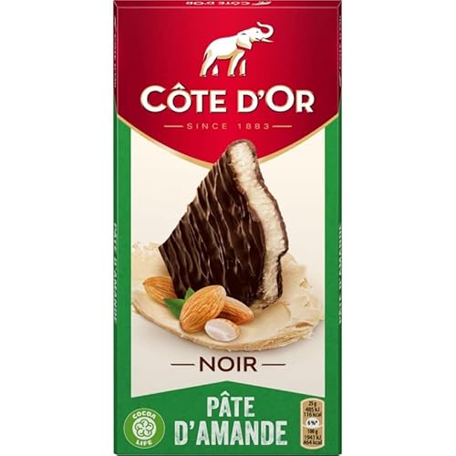 CHOCOLAT NOIR PÂTE D'AMANDE 150G, CÔTE D'OR, LOT DE 4