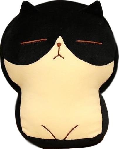 Disapproving Kitty Plush (4 COLORS, 2 SIZES) by Subtle Asian Treats - Black / 16" / 40 cm