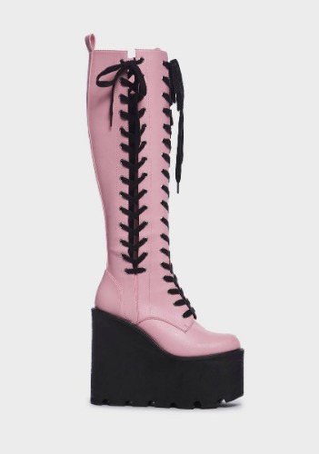 Blush Like A Lullaby Platform Boots | US 9