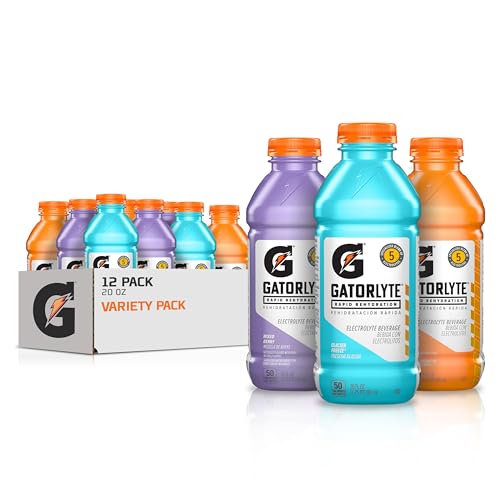 Gatorlyte Rapid Rehydration Electrolyte Beverage, Variety Pack 2.0, 20 Fl Oz (Pack of 12) - Mixed Berry Variety Pack - 20 Fl Oz (Pack of 12)