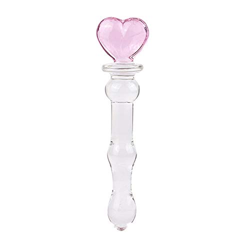 Epichao Novelties Glass Dildo Crystal Penis Glass Wand G-spot Stimulation Female Masturbator (Heart) - Heart