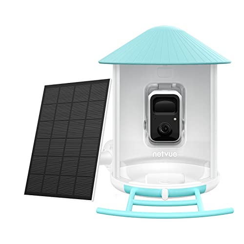 NETVUE Birdfy - Smart Feeder with Camera Solar Power, Christmas Limited Edition, Smart Birdwatching Camera, Auto Capture Videos & Notify, Ideal Gift for Family - Christmas Blue
