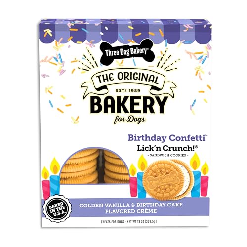 Three Dog Bakery Birthday Confetti Lick'n Crunch 13 Ounce (Pack of 1) - 13 Ounce (Pack of 1) - Confetti