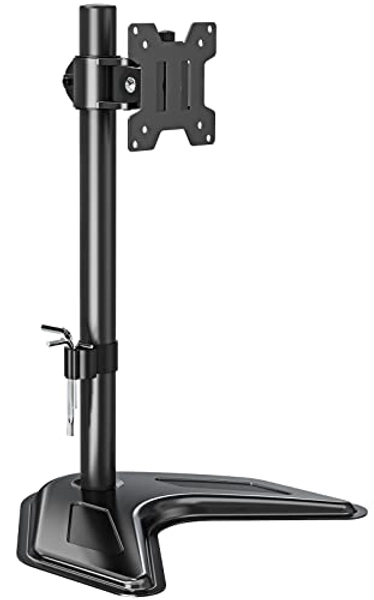 MOUNTUP Single Monitor Stands, Freestanding VESA Monitor Desk Mount fits 13'' to 32'' Computer Screen with Height Adjustable, Swivel, Tilt, Rotation, VESA 75x75 100x100 MU0023