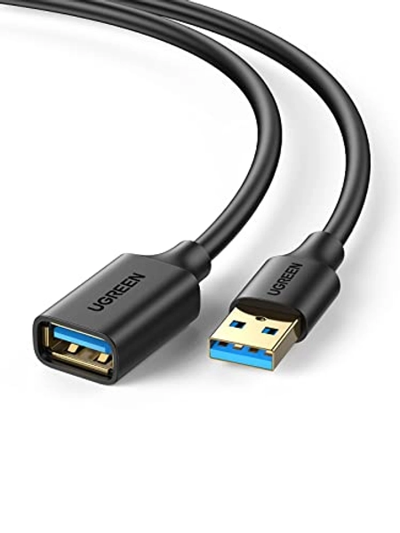 UGREEN USB Extender, USB 3.0 Extension Cable Male to Female USB Cable High-Speed Data Transfer Compatible with Webcam, Gamepad, USB Keyboard, Mouse, Flash Drive, Hard Drive, Oculus VR, Xbox 15 FT