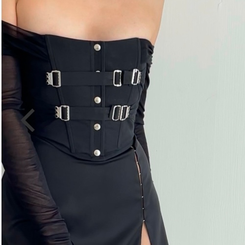 Corset Black Fan Laced - Marina Eerrie