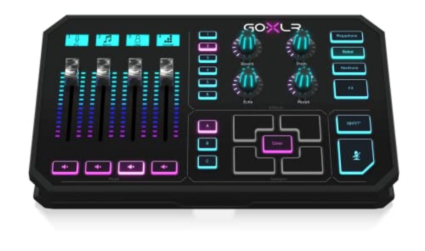 TC-Helicon GoXLR Revolutionary Online Broadcaster Platform with 4-Channel Mixer, Motorized Faders, Sound Board and Vocal Effects, Officially Supported on Windows - GoXLR