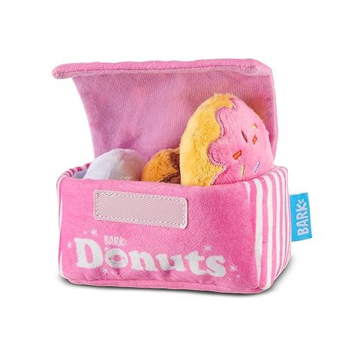 Barkbox Dog Toys – Barker’s Dozen Donuts Plush 4 in 1 Multi Part Interactive Dog Toy for Dogs & Puppies – Small - Donuts - Small