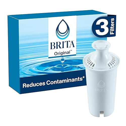 Brita Standard Water Filter for Pitchers and Dispensers, BPA-Free, Reduces Copper, Cadmium and Mercury Impurities, Lasts Two Months or 40 Gallons, Includes 3 Filters for Pitchers - 3 Count