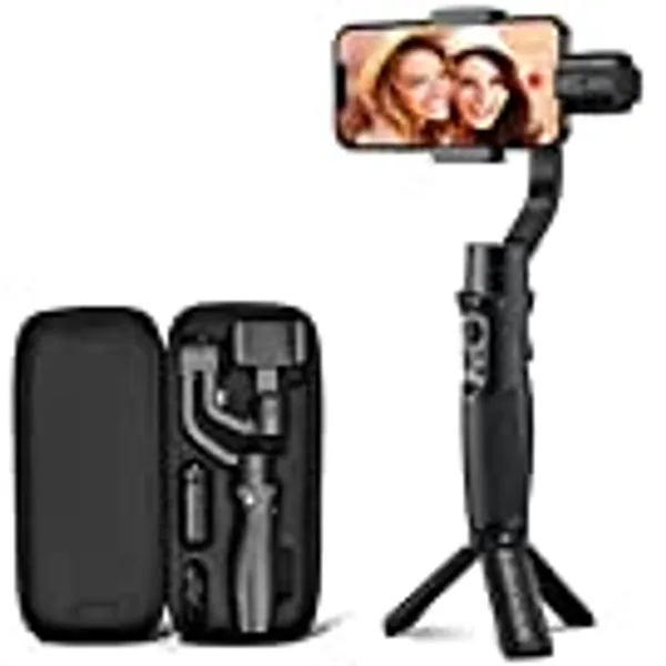 Gimbal Stabilizer for Smartphone, 3-Axis Phone Gimbal for Android and iPhone 14, 13, 12 Pro, Smartphone Gimbal, Face/Objective Tracking, 600° Inception, Vlogging Stabilizer for YouTube, TikTok Videos