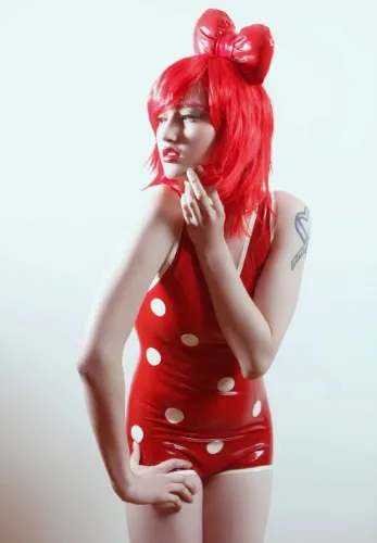 Spotty Latex Bodysuit (Transparent Lilac) - FetasiaLatex