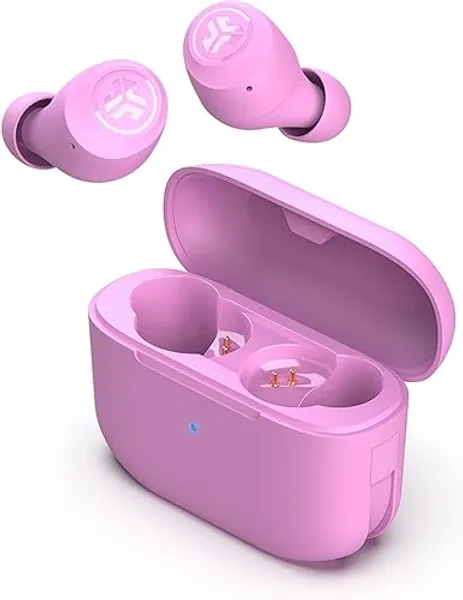 JLab Go Air Pop True Wireless Earbuds, In Ear Headphones, Bluetooth Earphones, Ear Buds with 32H Playtime, Bluetooth Earbuds with Microphone, USB Charging Case, Dual Connect, EQ3 Sound, Pink - POP - Pink