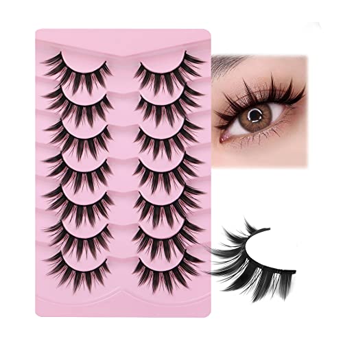 False Eyelashes Manga Anime Lashes Japanese Cosplay Spiky Lashes Mink Dramatic Thick Fake Eyelashes Extensions Doll Strip Lashes 7 Pairs Pack by EYDEVRO - Cosplay