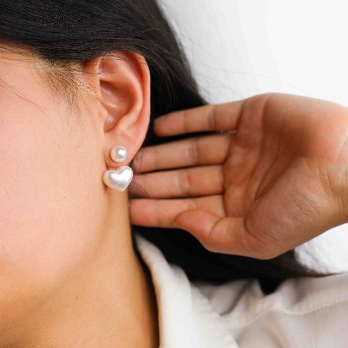 Heart Pearl Earrings | Default Title