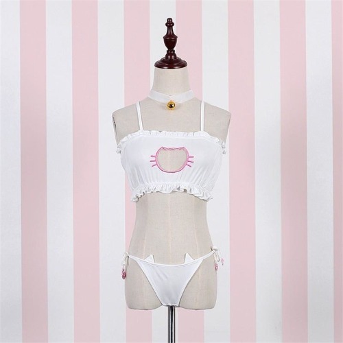 Peekaboo Neko Lingerie Set - White Neko Set