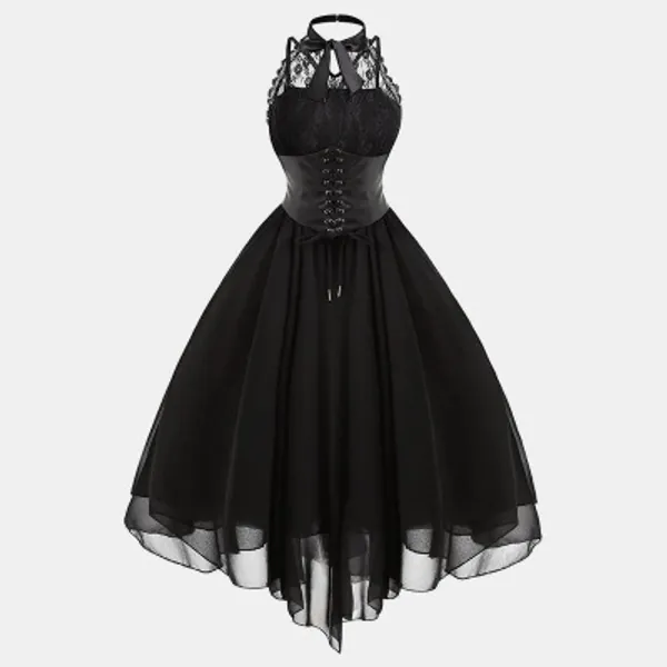 Backless Chiffon Retro Dress