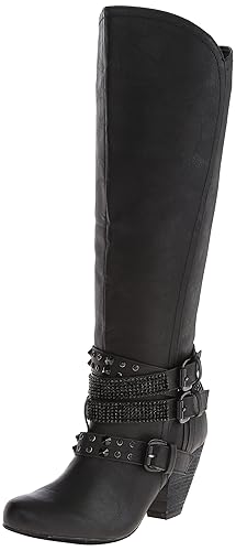 Not Rated Women's Cocktail Queen Riding Boot - 6.5 - Black
