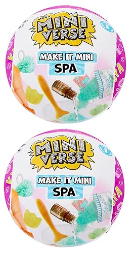 MGA's Miniverse Make It Mini Spa (2 Pack), Mini Collectibles, Mystery Blind Packaging, DIY, Really Works, Real Spa Products, Collectors, 8+